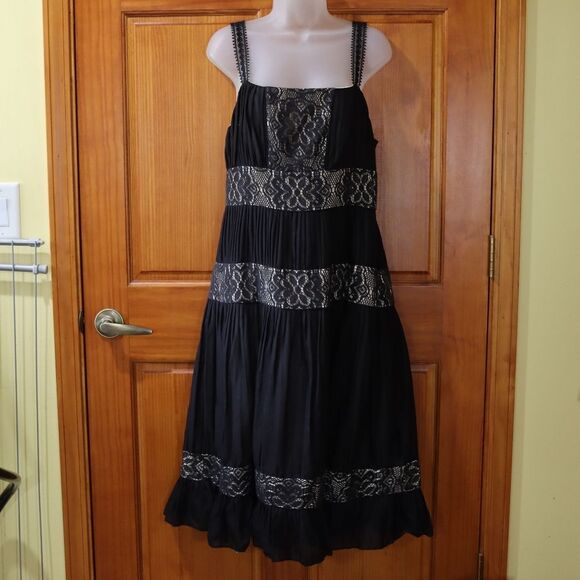 ECI New York Black and White Square Neck Midi Dress Party Guest Dress 12 - Picture 2 of 12